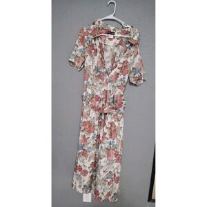 Vintage Stuart Allen Prairie Dress Cottage Core Floral Maxi Women's 12